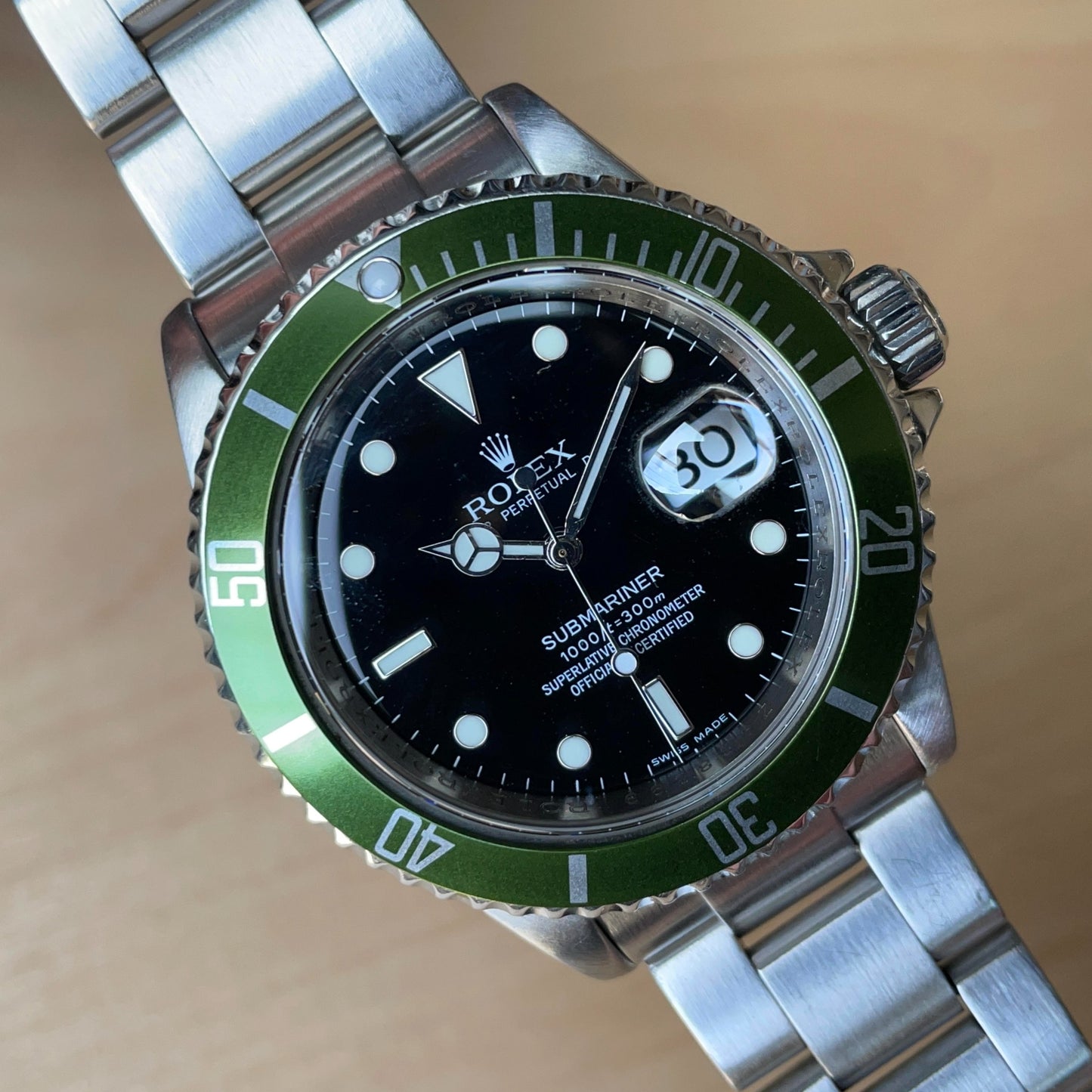 (Green) Aluminum Bezel Insert for Rolex Submariner 16610LV