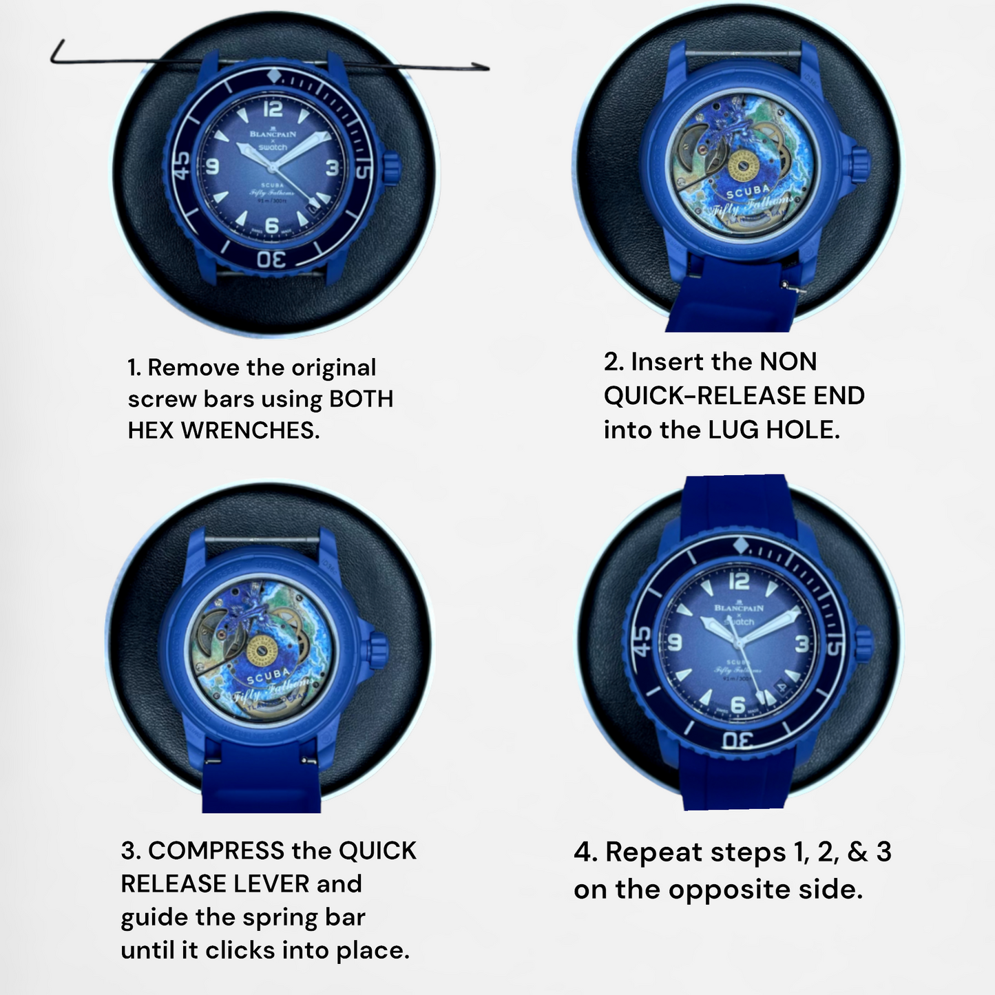 WAVE-Band (Arctic Frost) 22 mm, passend für Blancpain X Swatch Scuba Fifty Fathoms