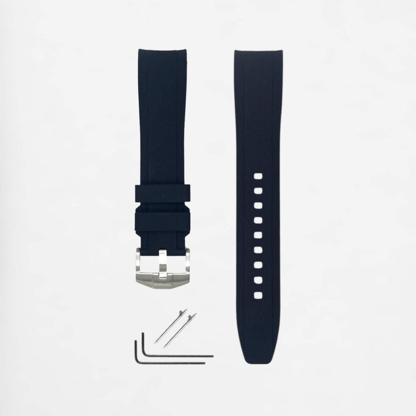 Wave Band (Rich Black) 22mm Fits Blancpain x Swatch Scuba Fifty Fathoms