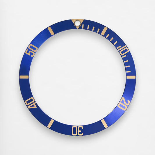 Inserto per lunetta in alluminio (blu/oro) per Rolex Submariner 16613