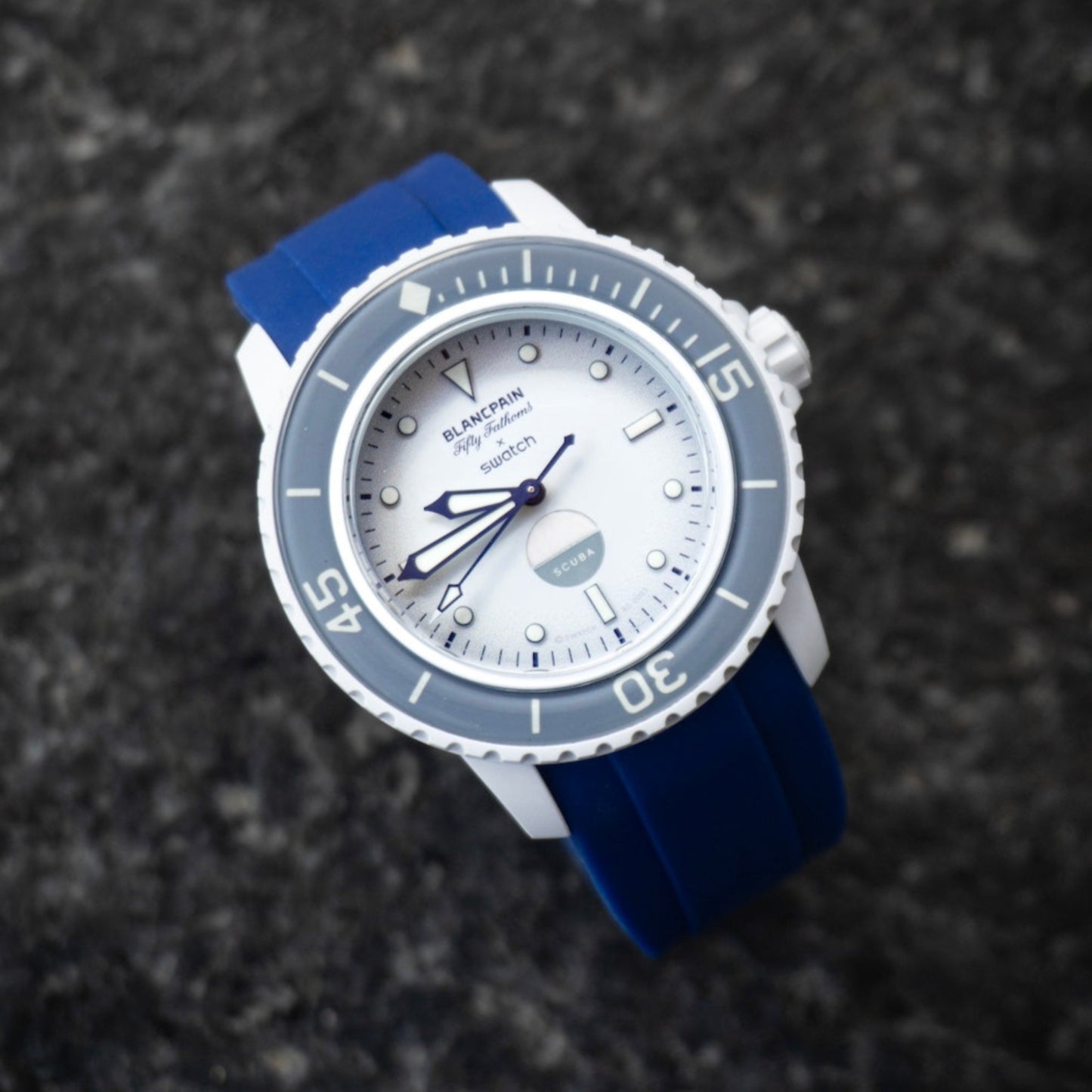 Correa WAVE (azul índigo) de 22 mm para Blancpain X Swatch Scuba Fifty Fathoms