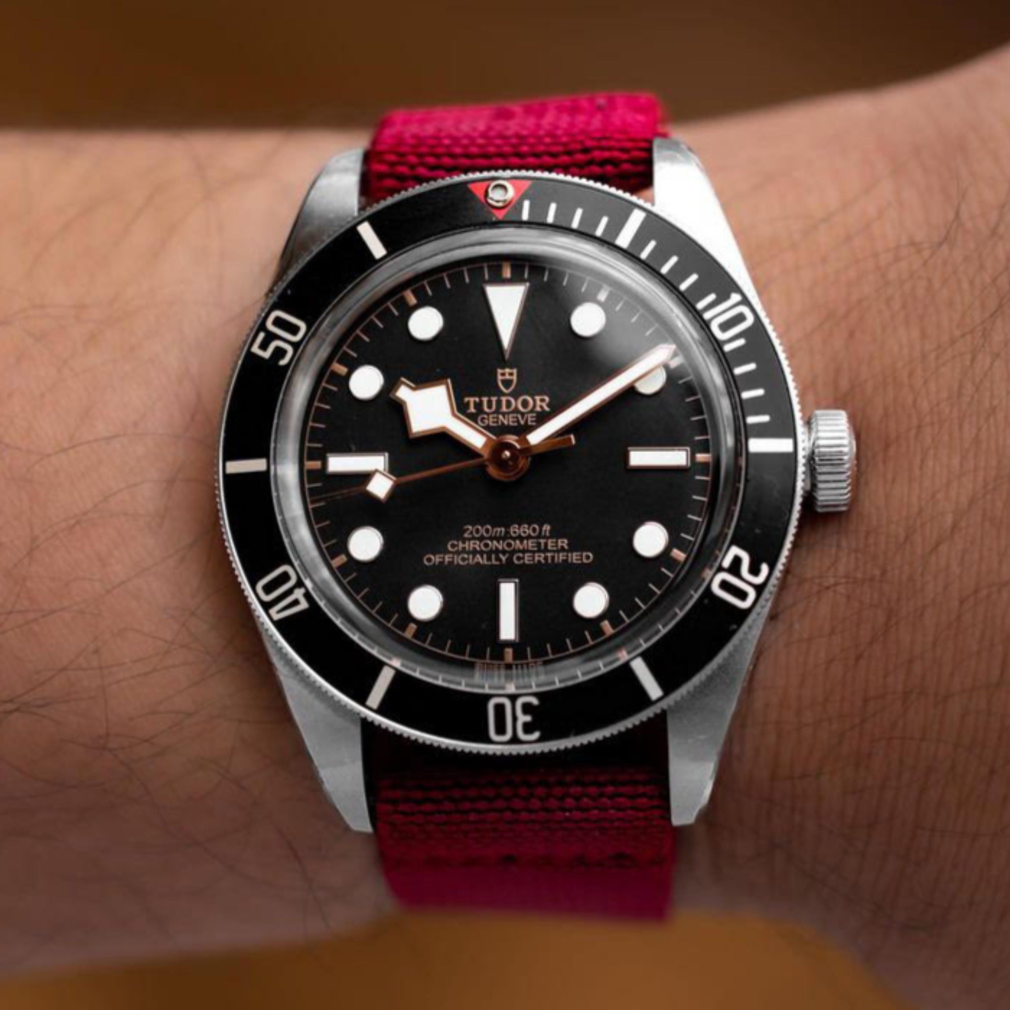 HorloFLEX Elastic Strap 20mm (Fine Burgundy)