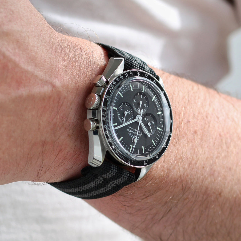 HorloFLEX Elastic Strap 20mm (Obsidian Black / Gray)