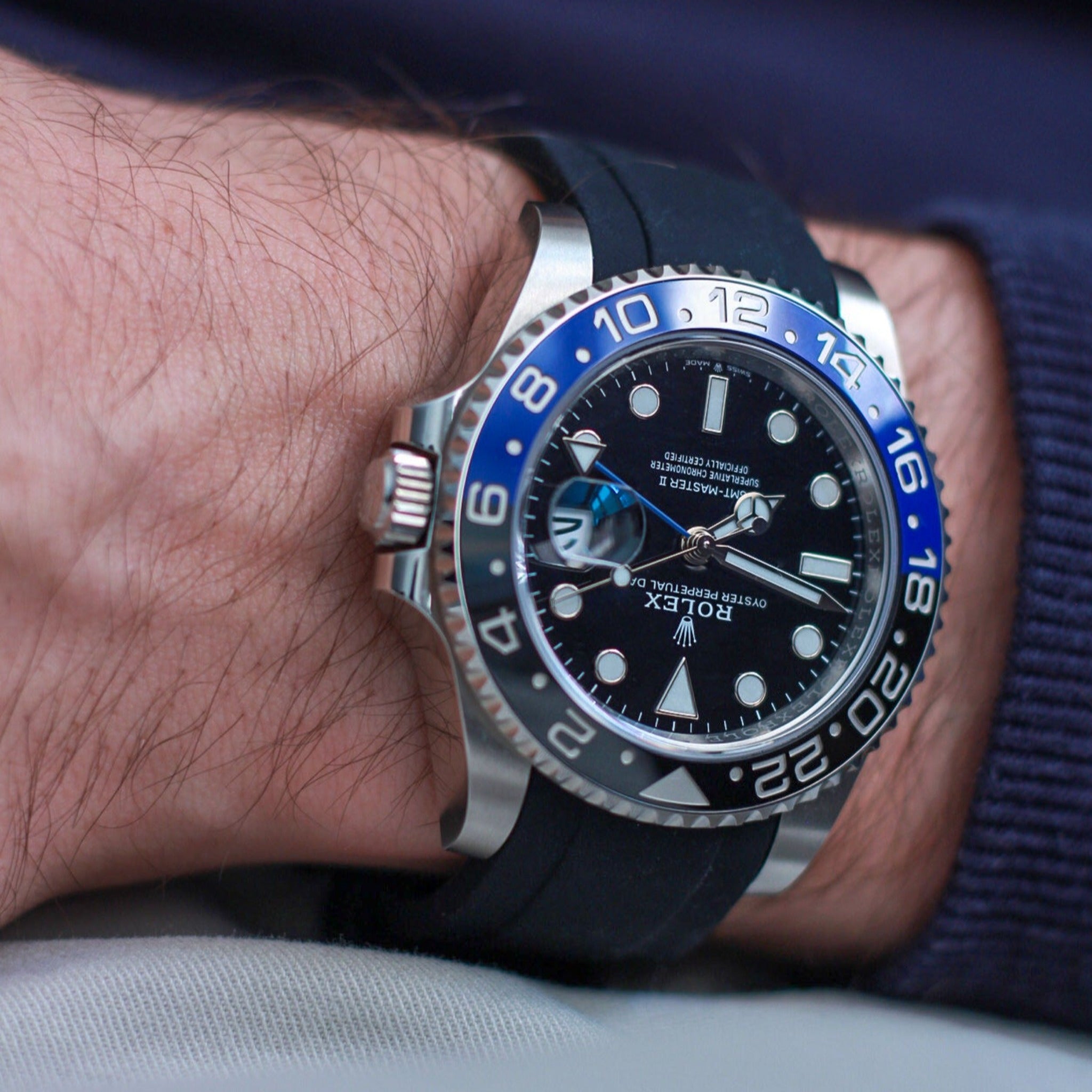 Integrated Rubber Strap 20mm (Rich Black)