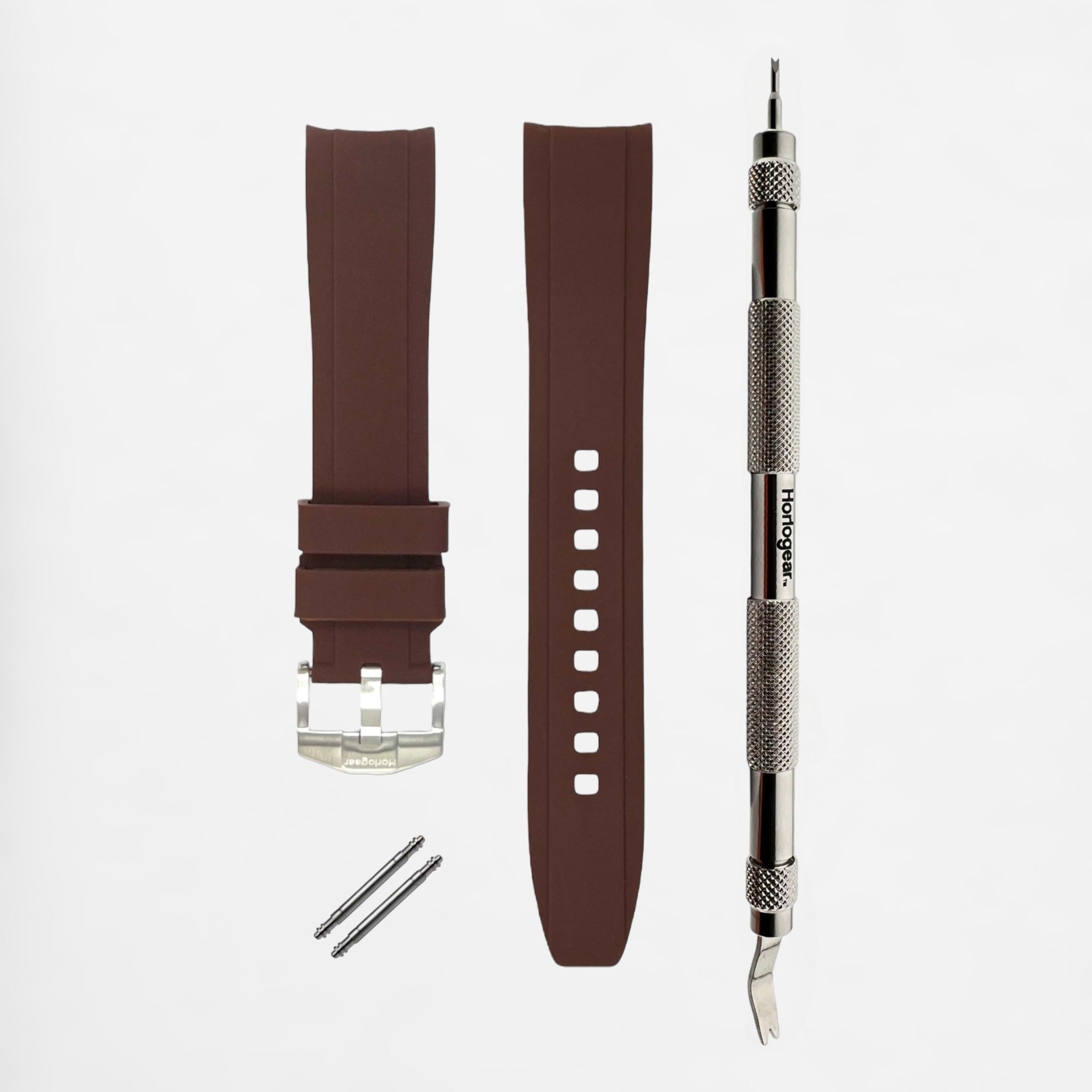 Integrated Rubber Strap 20mm (Mocha Brown)