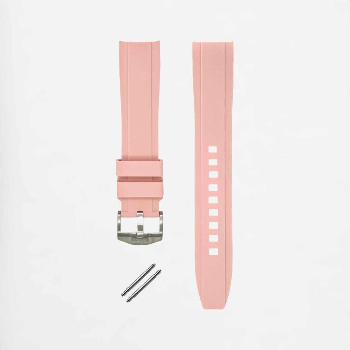 Horlogear | Integrated Rubber Strap 20mm Powder Pink & 316L Hardware