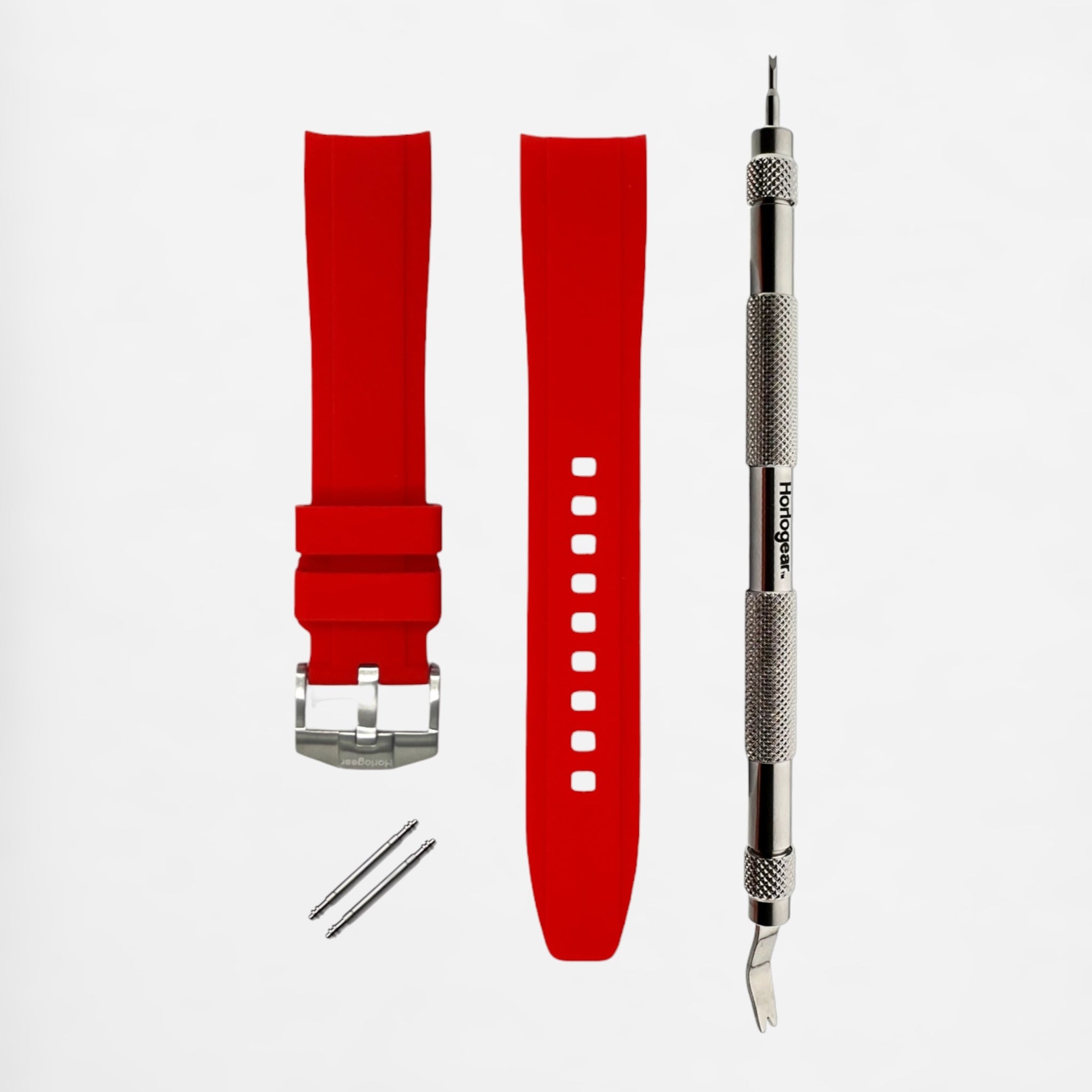 Integrated Rubber Strap 20mm (Pure Red)