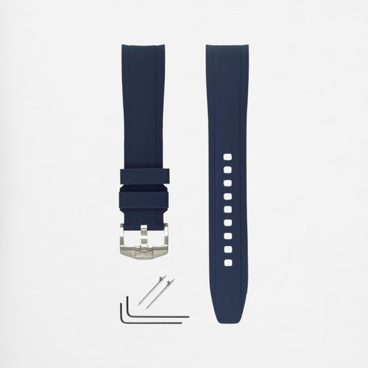Il cinturino WAVE (classico blu scuro) da 22 mm si adatta a Blancpain X Swatch Scuba Fifty Fathoms