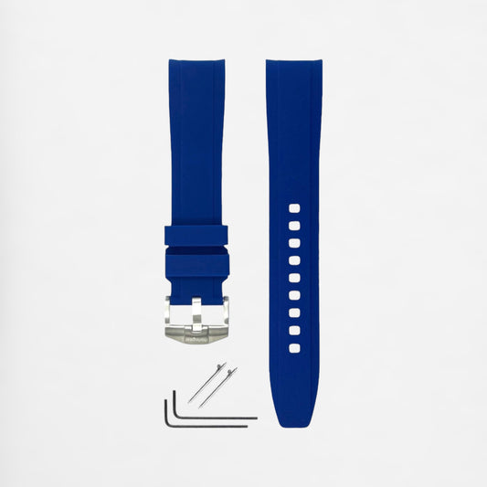 Cinturino WAVE (blu indaco) da 22 mm adatto a Blancpain X Swatch Scuba Fifty Fathoms