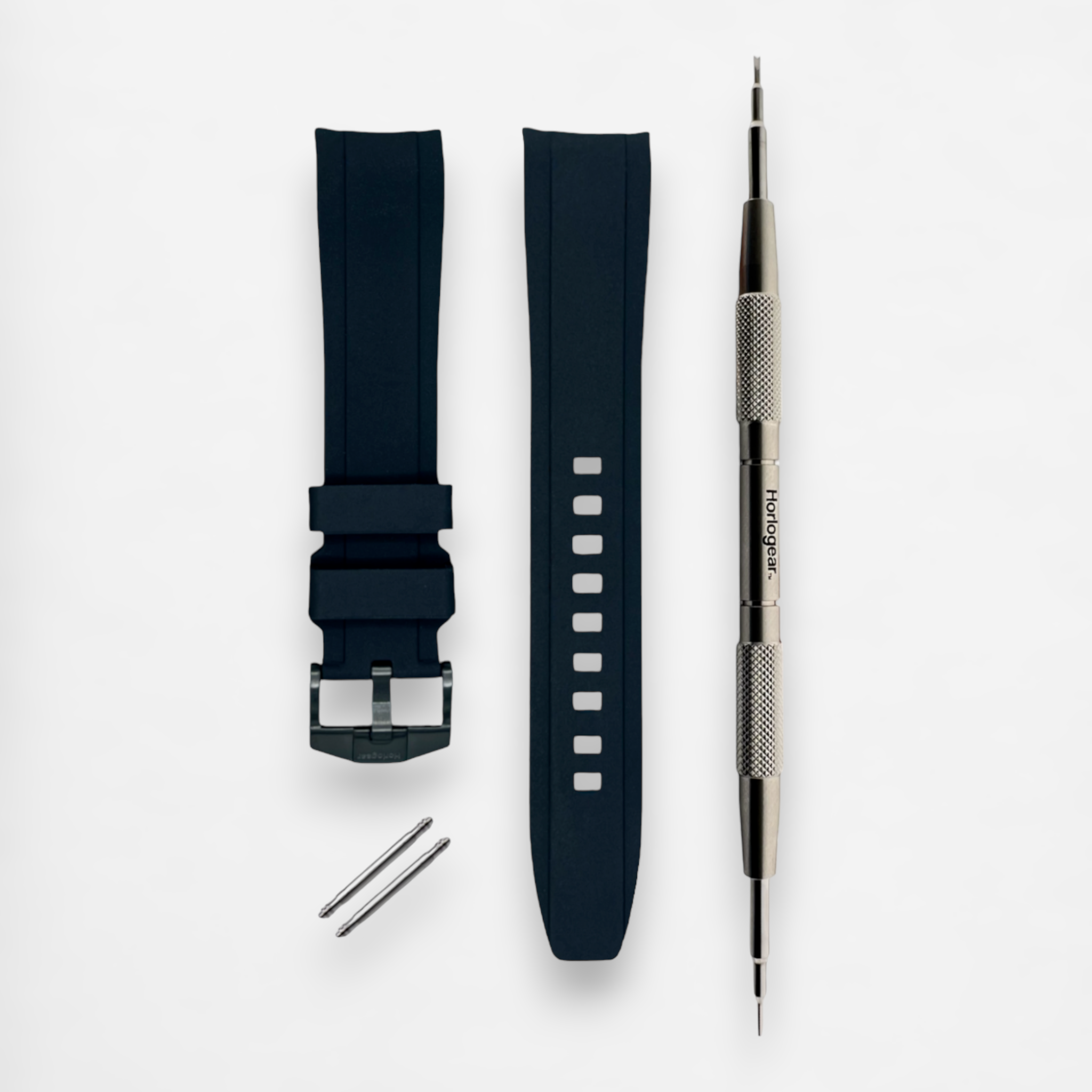 Integrated Rubber Strap 20mm (Rich Black)