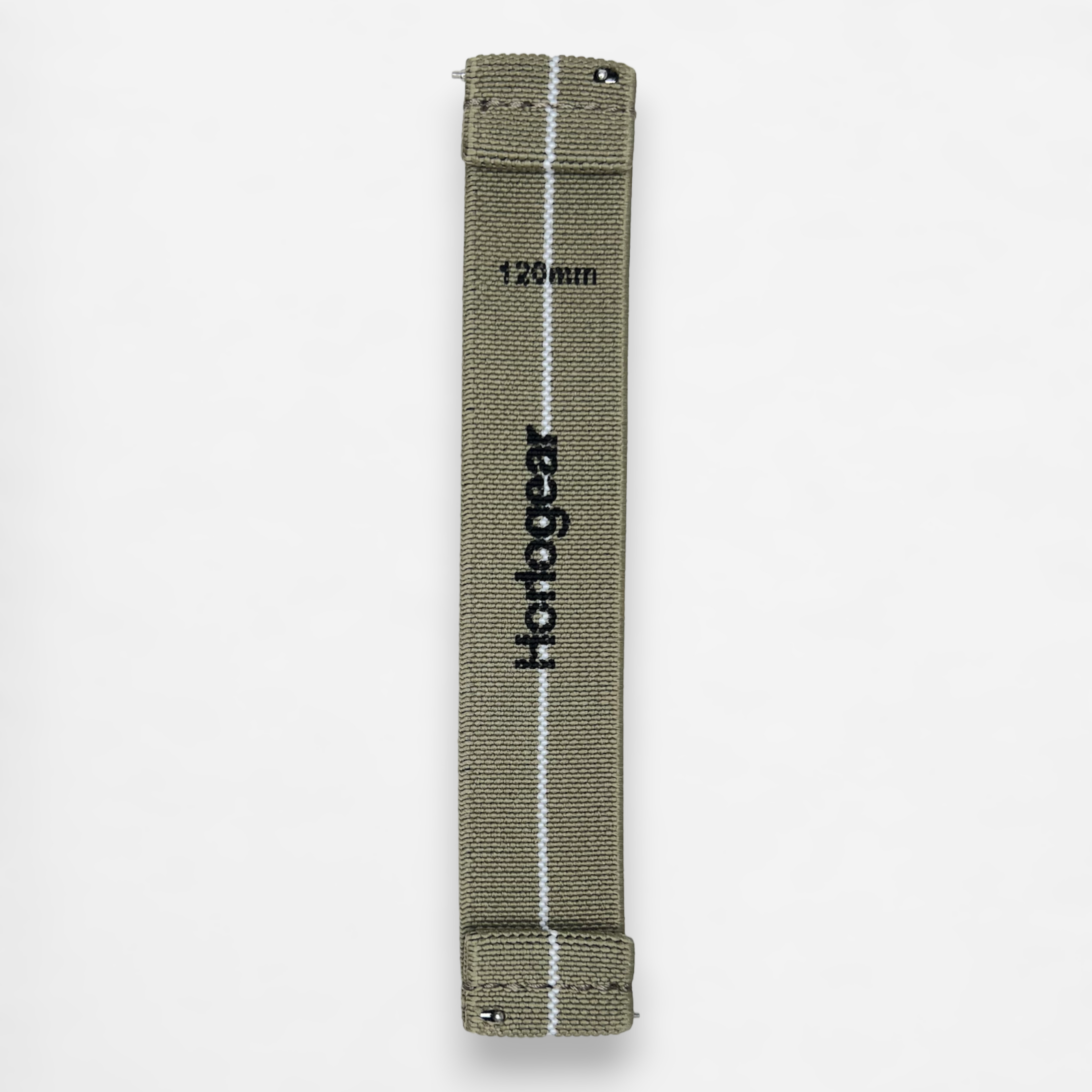 HorloFLEX Elastic Strap 20mm (Twill Khaki / White)