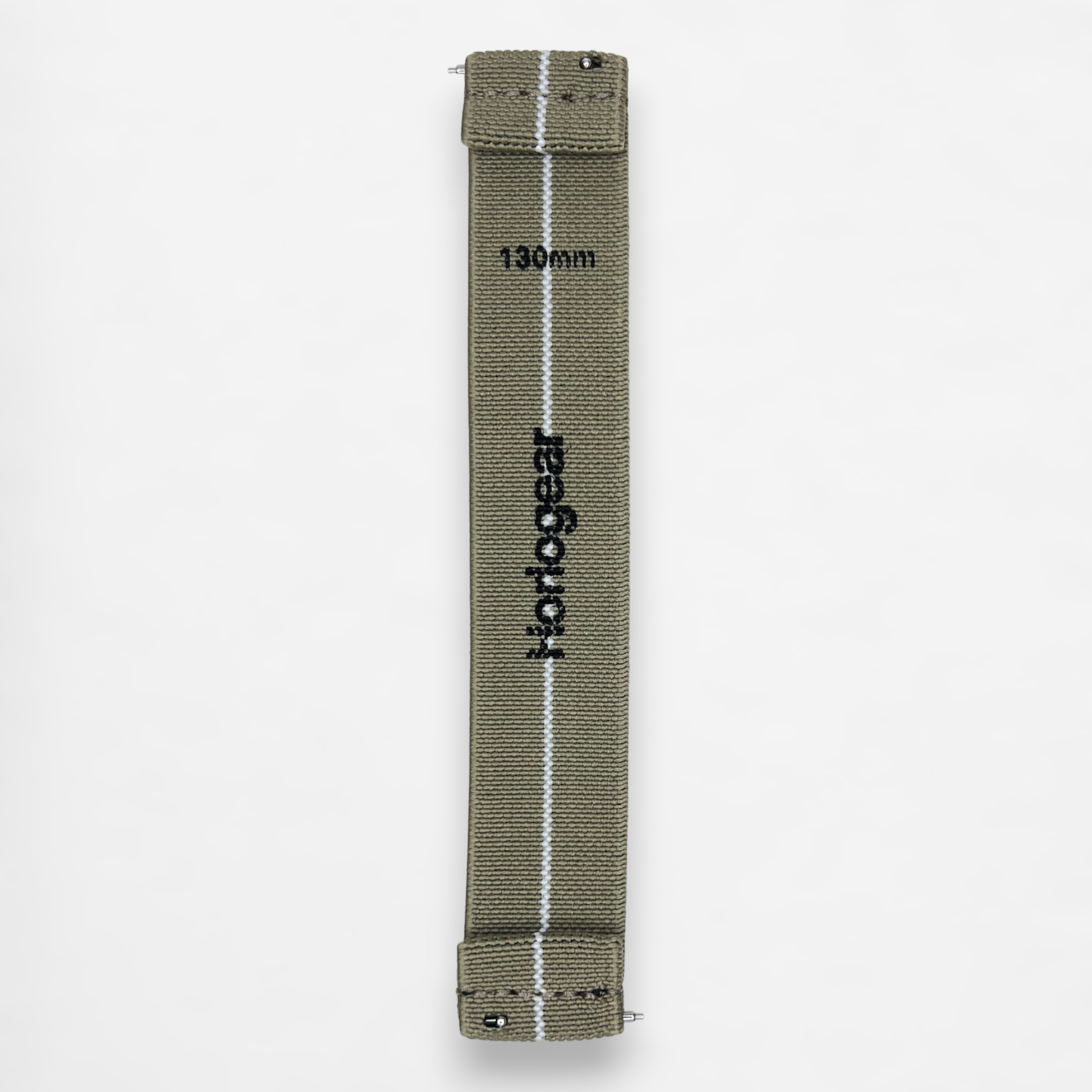 HorloFLEX Elastic Strap 20mm (Twill Khaki / White)