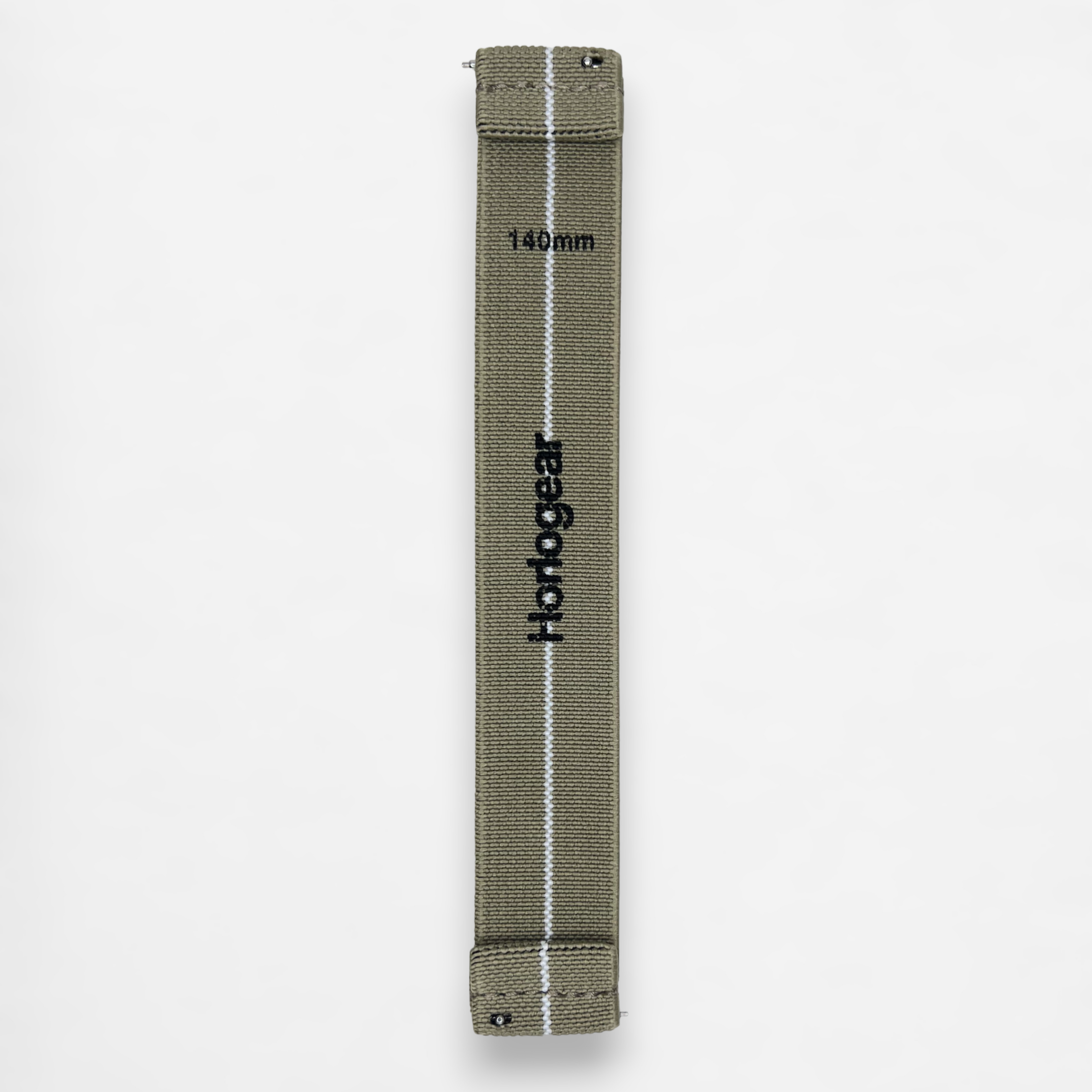 HorloFLEX Elastic Strap 20mm (Twill Khaki / White)