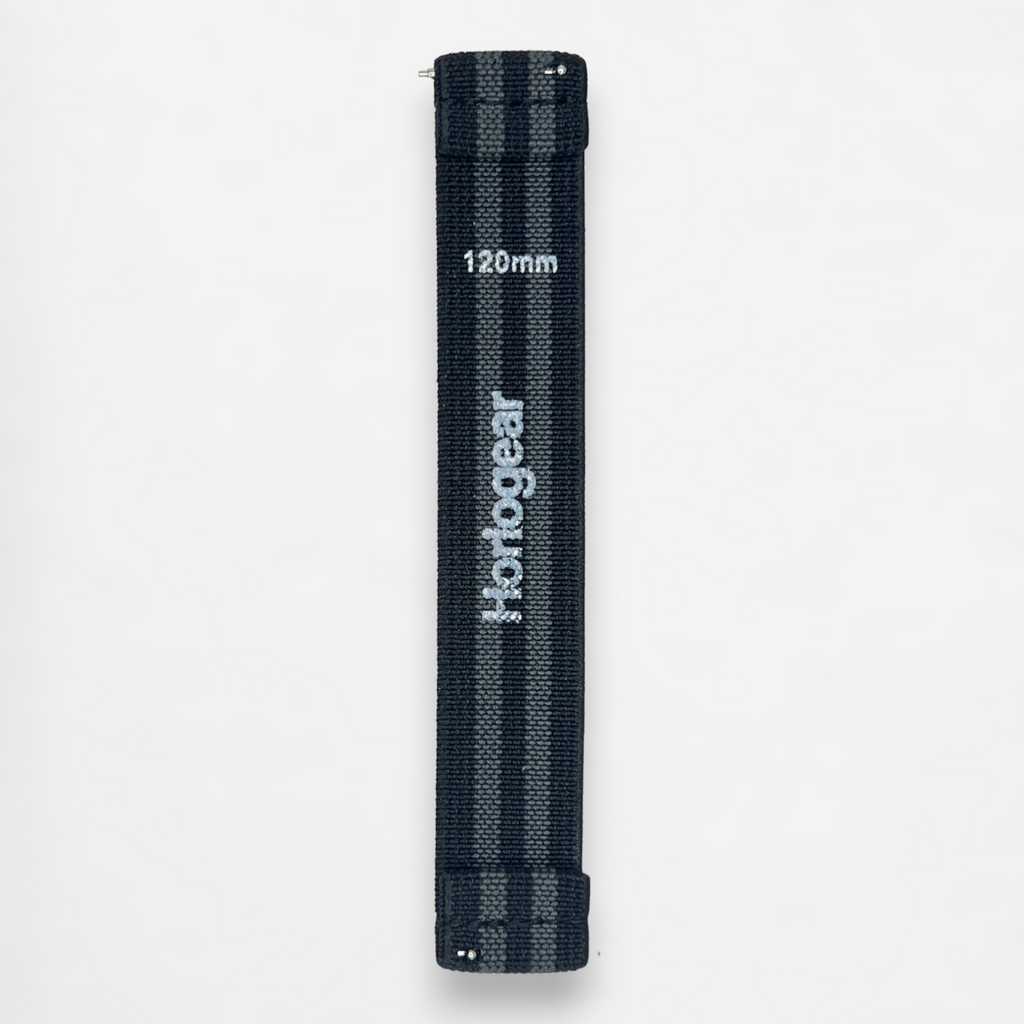 HorloFLEX Elastic Strap 20mm (Obsidian Black / Gray)